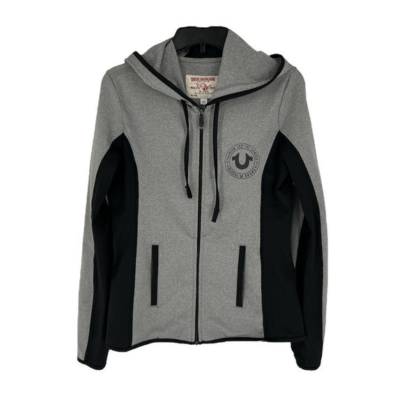 TRUE Religion full zip Hoodie size SP Black and gray - Picture 1 of 11